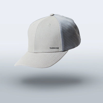 Men's Grey Tarkine Trucker Hat - Premium caps from TARKINE SPORT - Just $36! Shop now at TARKINE ATHLETICS