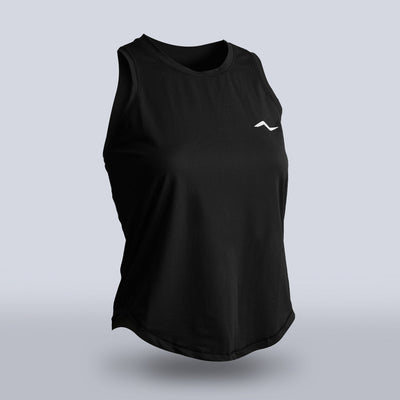 Women's Black Eco-Light Running Singlet - TARKINE ATHLETICS